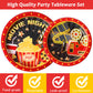 96 Pcs Movie Night Party Supplies Paper Plates Napkins Movie Party Tableware Set Awards Ceremony Theme Party Decorations Favors