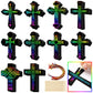 Chivao 80 Pcs Easter Scratch Cross Ornaments Rainbow Color Craft Kit Diy Scratch Paper Christian Gifts For Kids Sunday School Crafts Kids' Paper Craft Kits For Girls Boys With Wood Sticks Ribbons