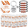 Ferreve 72 Pcs Basketball Party Favors Bulk Includes 18 Basketball Keychains 18 Bracelets 18 Inspirational Cards 18 White Organz