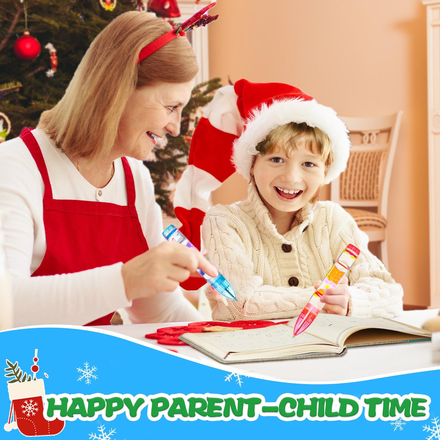 Liquid Pens Christmas Stocking Stuffers For Kids, Fun Cool Pens Travel Essential Toy Autism Adhd Anxiety Calm Down Item Quiet Fi