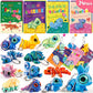 24 Pack Valentines Day Gifts Cards for Kids, Mini 3D Printed Animal Figurines with Valentines Cards for Kids Articulated Flexibl