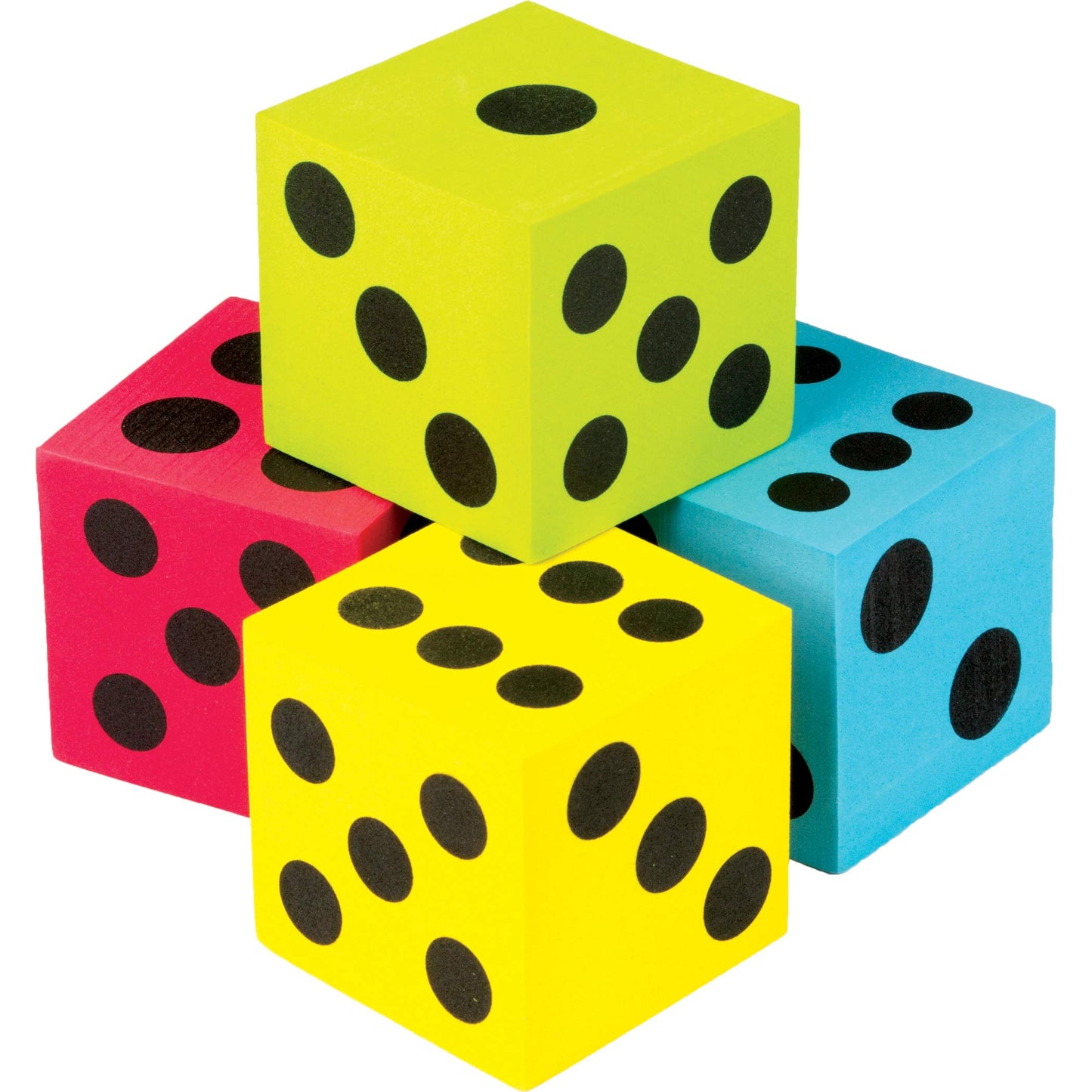 Teacher Created Resources Jumbo Foam Dice 4-Pack, Model 20810, Unique Size, Colorful Design