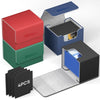 Mlikero 4 Pack Card Deck Box, Commander Deck Box Holds 400+ Double-Sleeved Cards With 4 Dividers, Leather Magnetic Closure Card