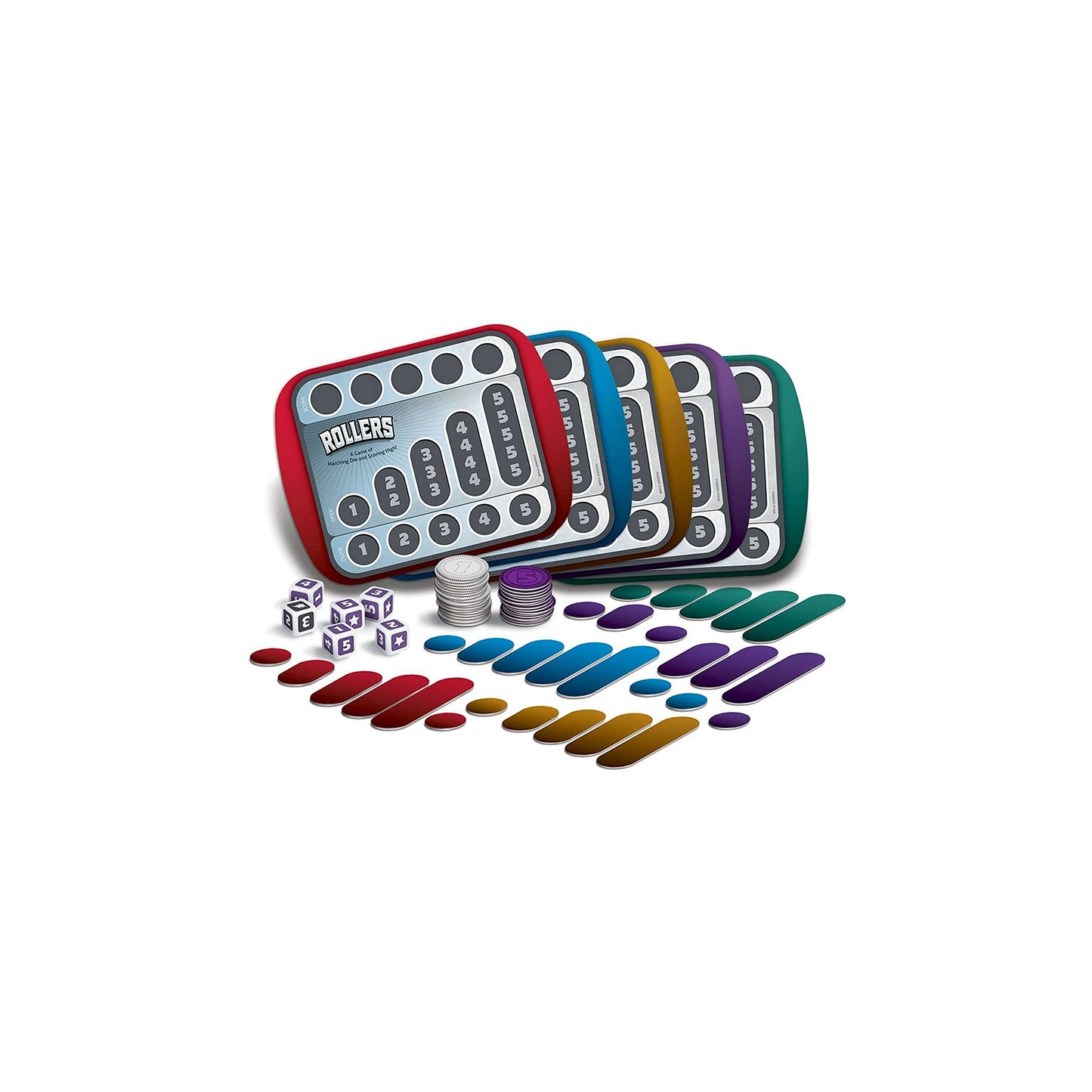 Rollers Matching Die Game - Scoring High, Blue/White/Black, Paper