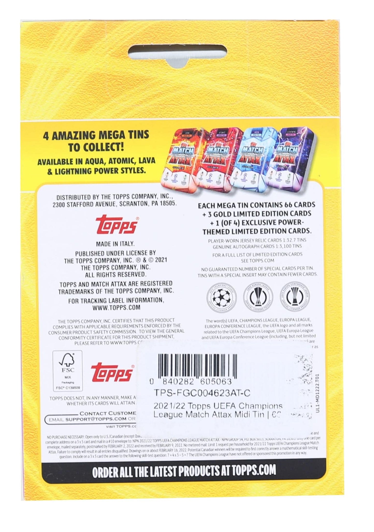 2021/22 Topps Uefa Champions League Match Attax Mega Tin | Atomic
