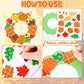 36 Sets Fall Maple Leaves Pumpkin Wreath Craft Kits Autumn Checkered Polka Dot DIY Wreath Hanging Ornaments Thanksgiving Paper A