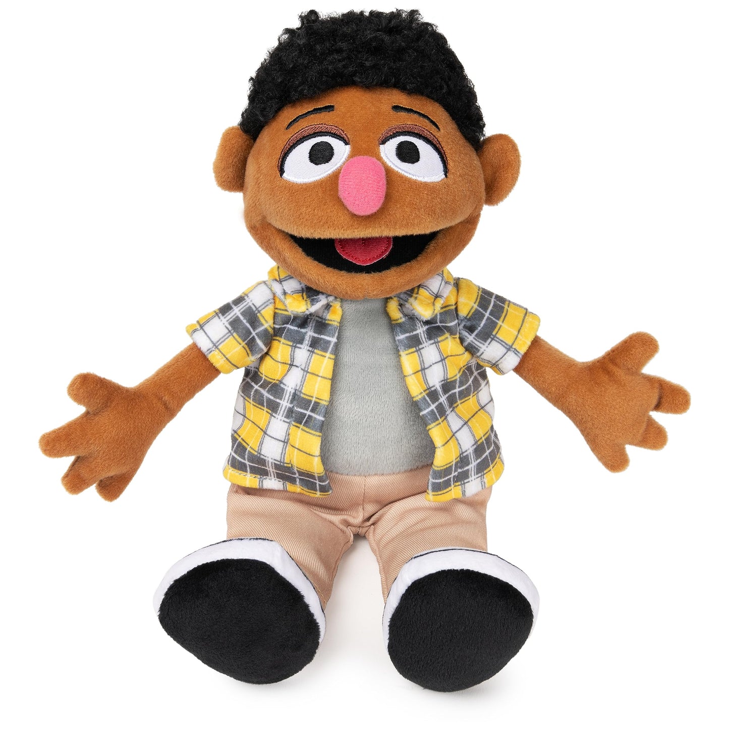 GUND Tamir Plush Doll - Premium 13” Toy for Ages 1+, Yellow/Grey Plaid, Model 6067317, High Quality Materials