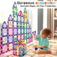 Magnetic Tiles Diy Window Arts And Craft Kit Kids Games Montessori Toys Toddler Kids, Magnet Building Blocks Set For Preschool Learning Classroom Stem Sensory Toys Gift For 3+ Year Old Boys And Girls