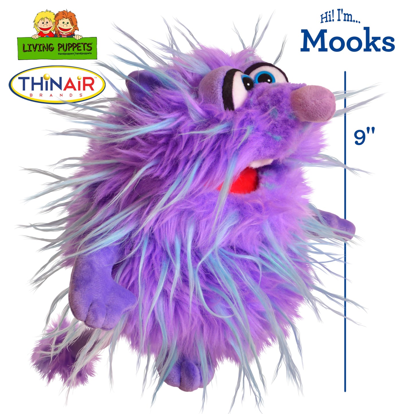 Living Puppets 9-Inch Plush Purple Monster Hand Puppet - Fine European Design  Ultra-Soft and Cuddly  Promotes Child Development  Safety Certified  Teacher-Recommended for Boys and Girls