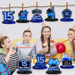 Happy 15th Birthday Honeycomb Centerpieces 9Pcs Stylish Sophisticated Blue Neon Theme Table Decor for Boys Girls Birthday Party