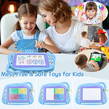 AiTuiTui Magnetic Drawing Board Mini Travel Doodle, Erasable Writing Sketch Colorful Pad Area Educational Learning Toy for Kid/T