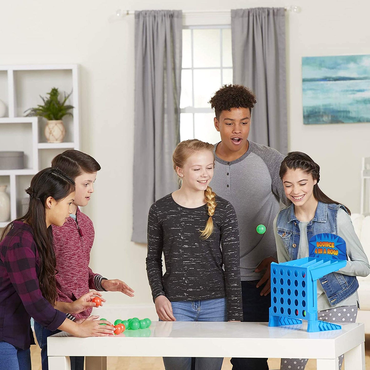 Point Games Bounce 4 In A Row - Travel Friendly Storage Case- Classic Board Games W Twist - Line Up 4 Classic Game - Strategical Thinking And Aim Practice - Portable Toys For Boys And Girls Ages 6+