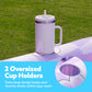 SLOOSH Inflatable Tanning Pool Lounger Float  70 x 46 Pool Floats mature-themed with Pillow  4 in 1 Suntan Tub Raft Floatie Sunbathing Bed Lounge for Water Blow Up Ball Pit Party Gifts  Purple Chase Flower