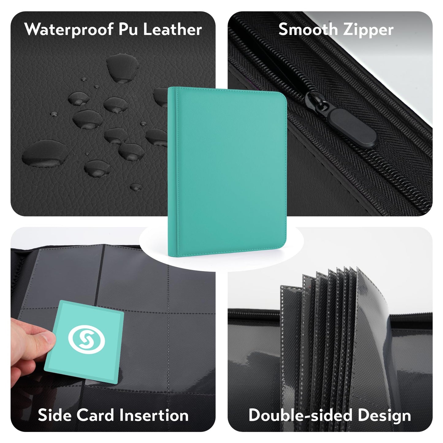 1000+ Pockets Trading Card Binder  enhanced 16 Pocket Card Binder  Ringless Side Loading Collection Album Holder Folders for MTG  TCG  Game Cards & Sports Cards (Blue)