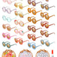 Cindeer 24 Pairs Flower Sunglasses Kids DIY Round Boho Flower Sunglasses Set Includes 100 Pcs Daisy Charm 416 Letter Beads and G