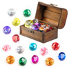 Pubgamer Diving Gem Pool Toy 15 Big Colorful Diamond Set With Big Treasure Chest Pirate Box Underwater Gem Diving Dive Throw Toy Set Swimming Training Gift Toy