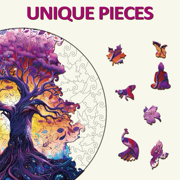 masseruon Tree of Life Puzzles for Adults, 300 Piece Puzzles for Adults(L, 13.4x13.4in), Unique Round Jigsaw Puzzles, Creative C