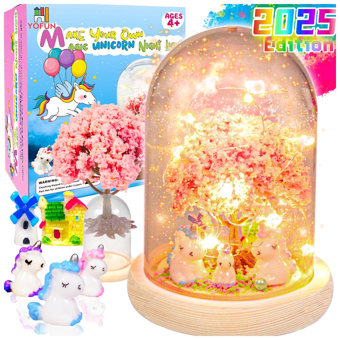 Y YOFUN Unicorn Night Light Craft Kit for Kids, Large Multicolor, Ages 4-9, Model US-UNICORN LIGHT