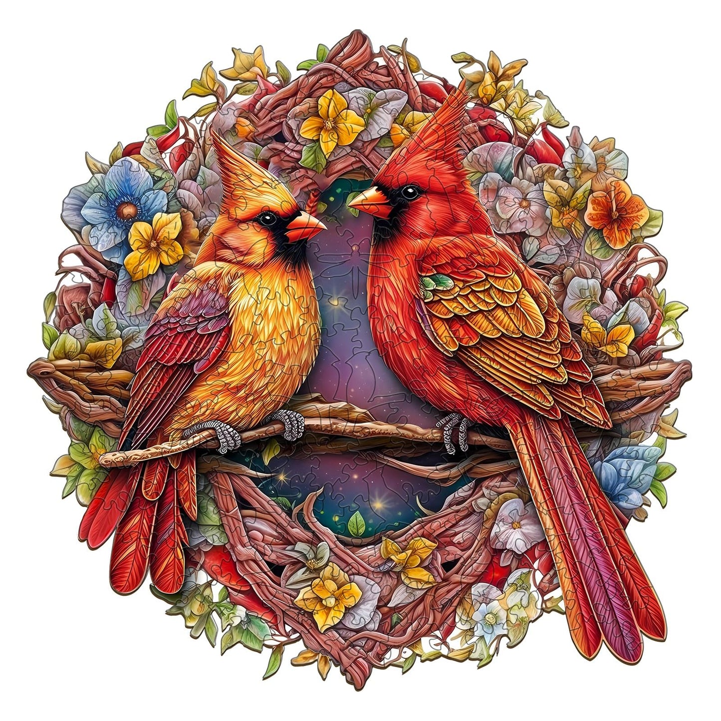 Wooden Puzzles For Adults, Wooden Cardinal Puzzle, 300 Pieces Puzzles For Adults, Birthday Gifts For Puzzle Lover, Family Puzzle Game (L-13.9 * 13.8In)