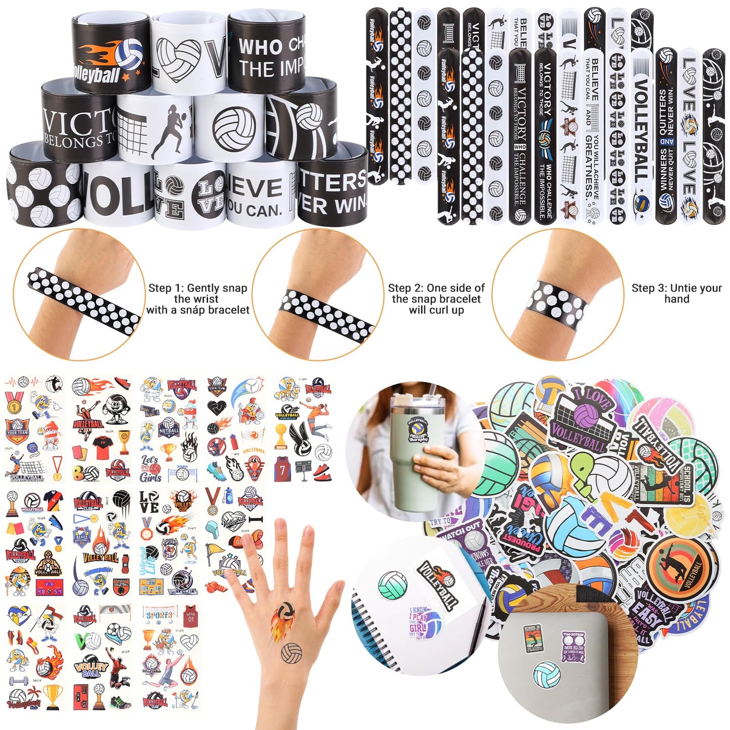 Kolewo4ever 295 Pieces Volleyball Party Favors Supplies Set Bulk Volleyball Goodie Bag Fillers for Sport Party Gifts Bags (Volle