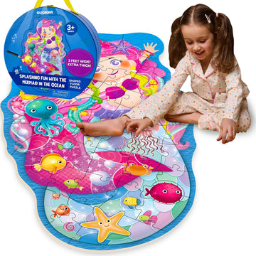 Quokka Giant Floor Puzzles For Kids Ages 3-5 - 2X3 Feet 48 Piece Puzzles For Toddlers 2-4 - Large Shaped Educational Kids Puzzle