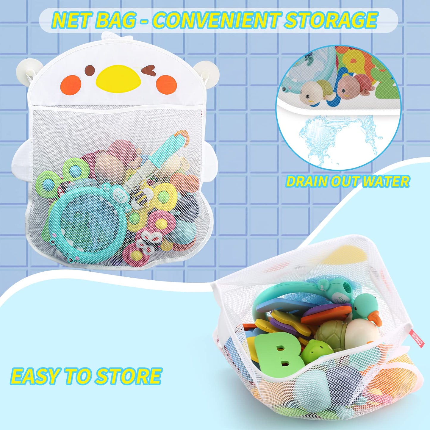 Lzzapj Baby Bath Toys For Toddlers 1-3, Kid Bathtub Toy With 36 Foam Bath Letter & Number, Fishing Games With Fish Net, Water Pool Toy With Storage Bag, Shower Toy Gift For Boy Girl Infant 1 2 3 4 5 6
