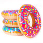 Inflatable Donut Pool Float For Kids, (Pack Of 4) Colorful Sprinkle Donut Inflatables Tube In Assorted Designs, For Summer & Beach, Donut Birthday Party Decorations, Durable Water Pool Toys For Kids