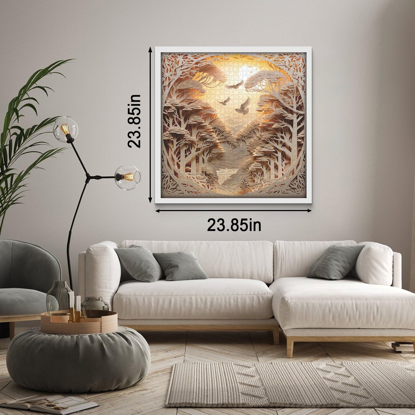 Forest Sunset Puzzles For Adults 1000 Pieces, Difficult Challenge Tree Of Life Jigsaw Puzzles, Autostereoscopy River Scene Paper