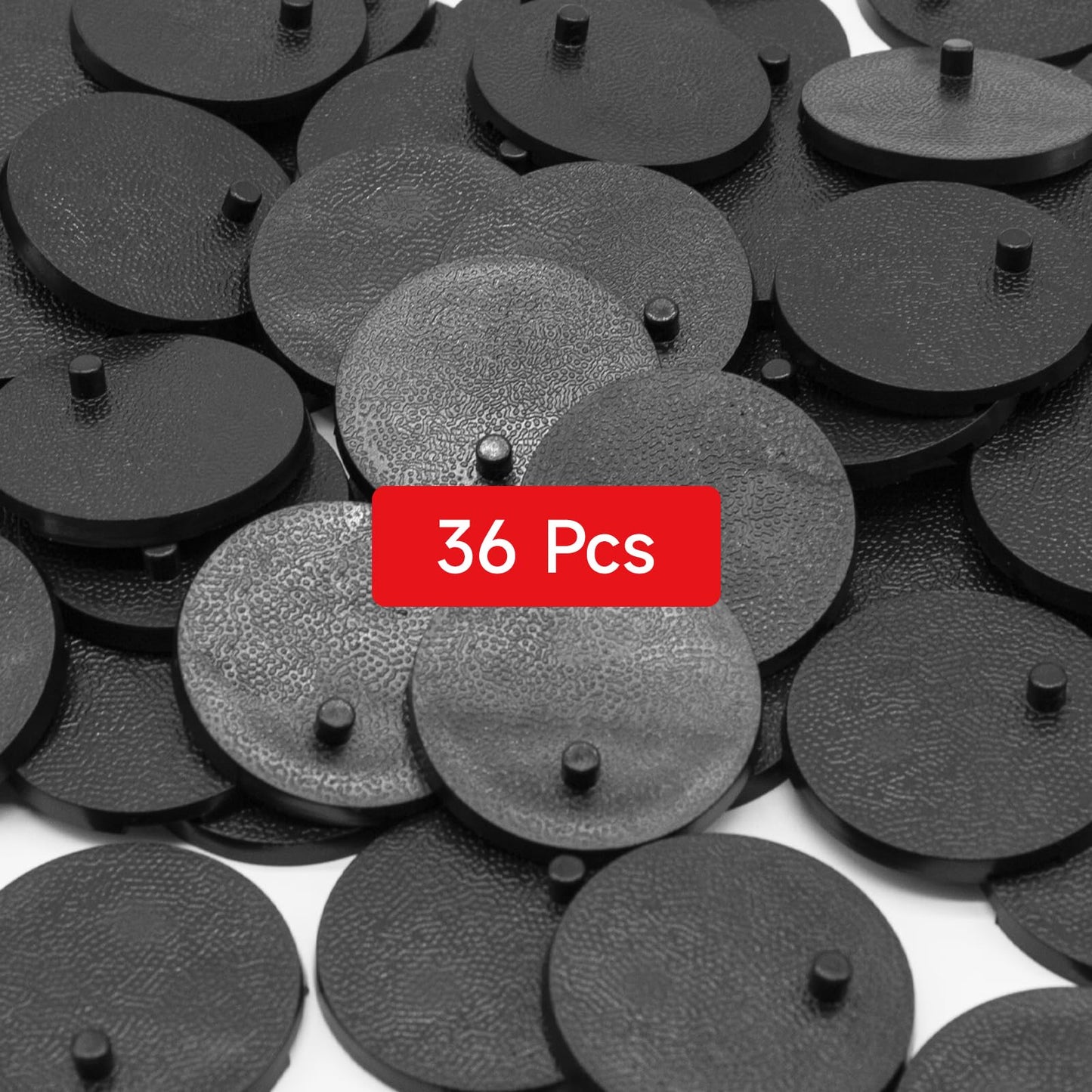 SIXPOINTS 36 Pieces Black Round Plastic Figure Display Holder Base ,6 inch Model Support Stands Compatible with 1/12 Marvel Lege