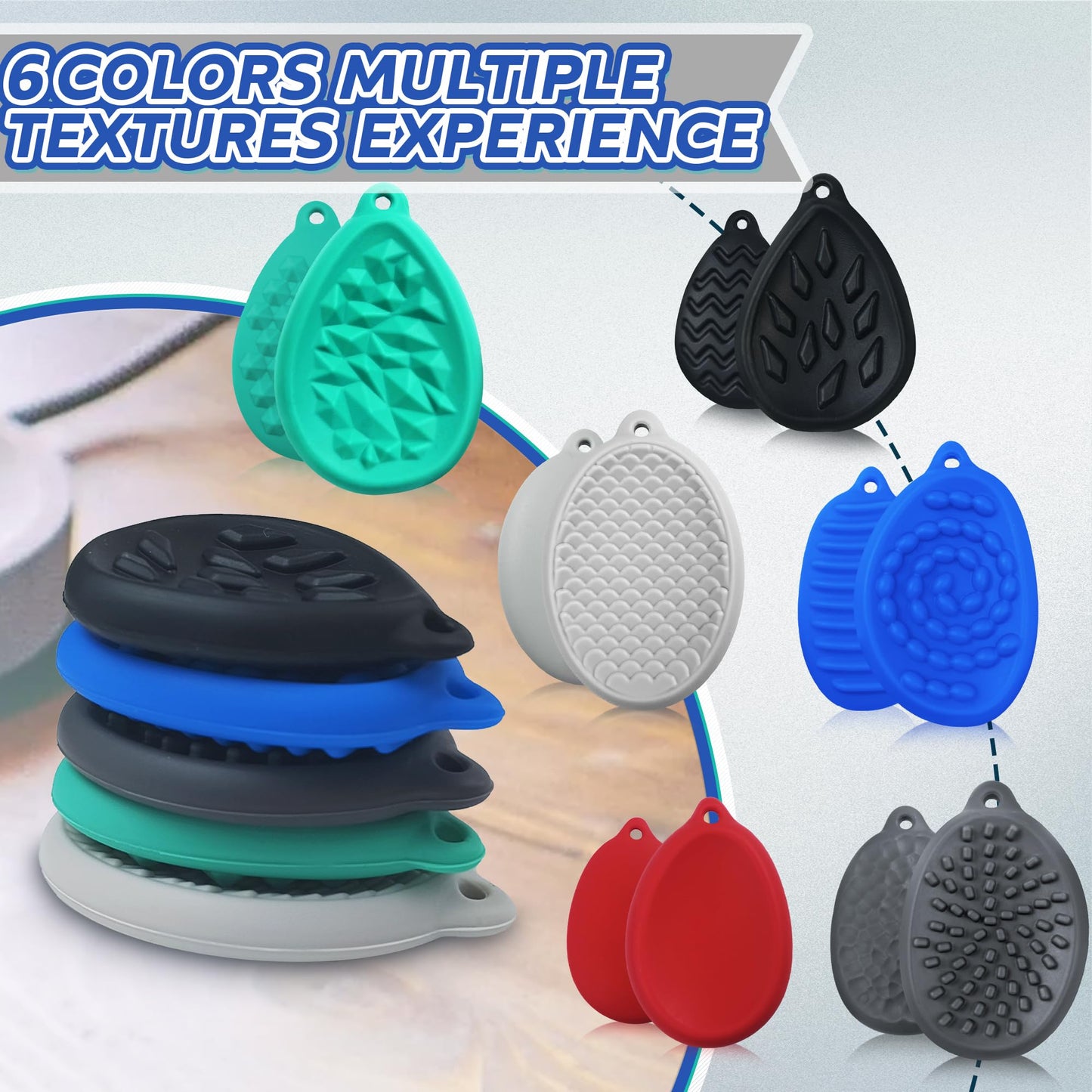 Fidget Toys Adults Christmas Stocking Stuffer Sensory Worry Stones 6Pc Textured Silicone Fidgets Stone For Kids Autism Adhd Calm