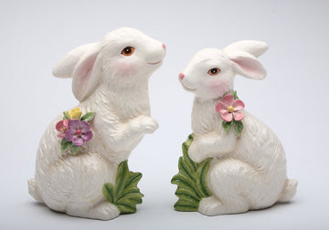Stealstreet Ss-Cg-10280, 7.25 Inch Porcelain Painted White Bunny Figurines, Set Of 2