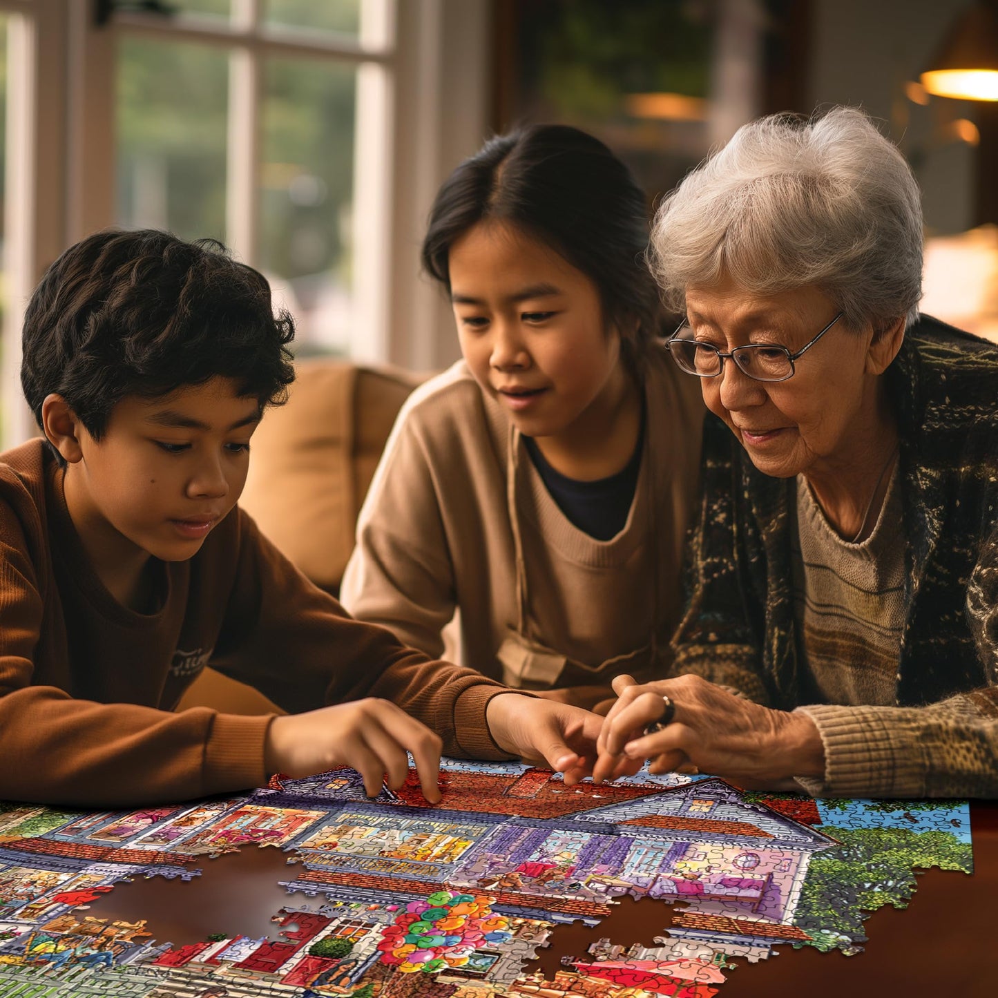 White Mountain 1000 Piece Jigsaw Puzzle - Cozy Family Vacation Retreat, 24"x30", Engineered Wood, Model 1857PZ