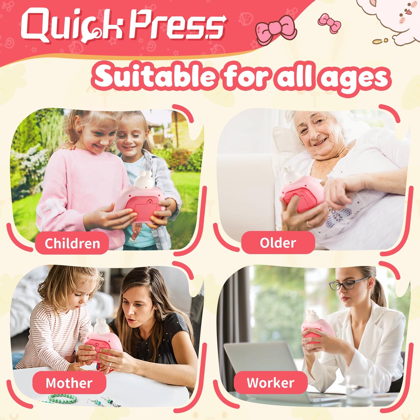 Easter Bunny Fast Push Game,Easter Sensory Pop Fidget Toys For Kids, Handheld Puzzle Game Sensory Toys, Quick Push Light Up Game