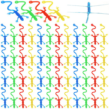60 Pcs Stretchy Lizards Toys - Rubbery Sticky Lizards for Kids - Party Favor, Goodie Bag Stuffer, Pinata Filler, Student Reward,