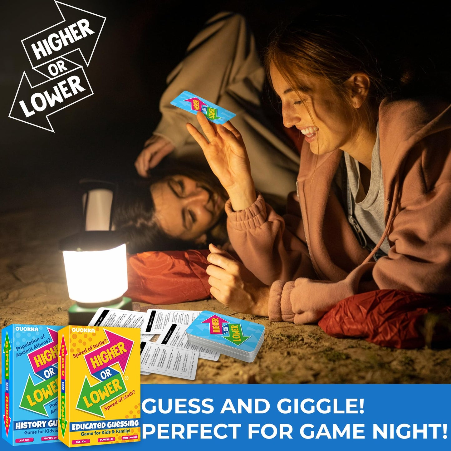 Quokka Board Game For Kids - Family Card Game For Kids And Adults - 4 Set Higher Or Lower | Guess Fun Questions | Easy To Learn | 2 + Players - Challenge Game For Family Night