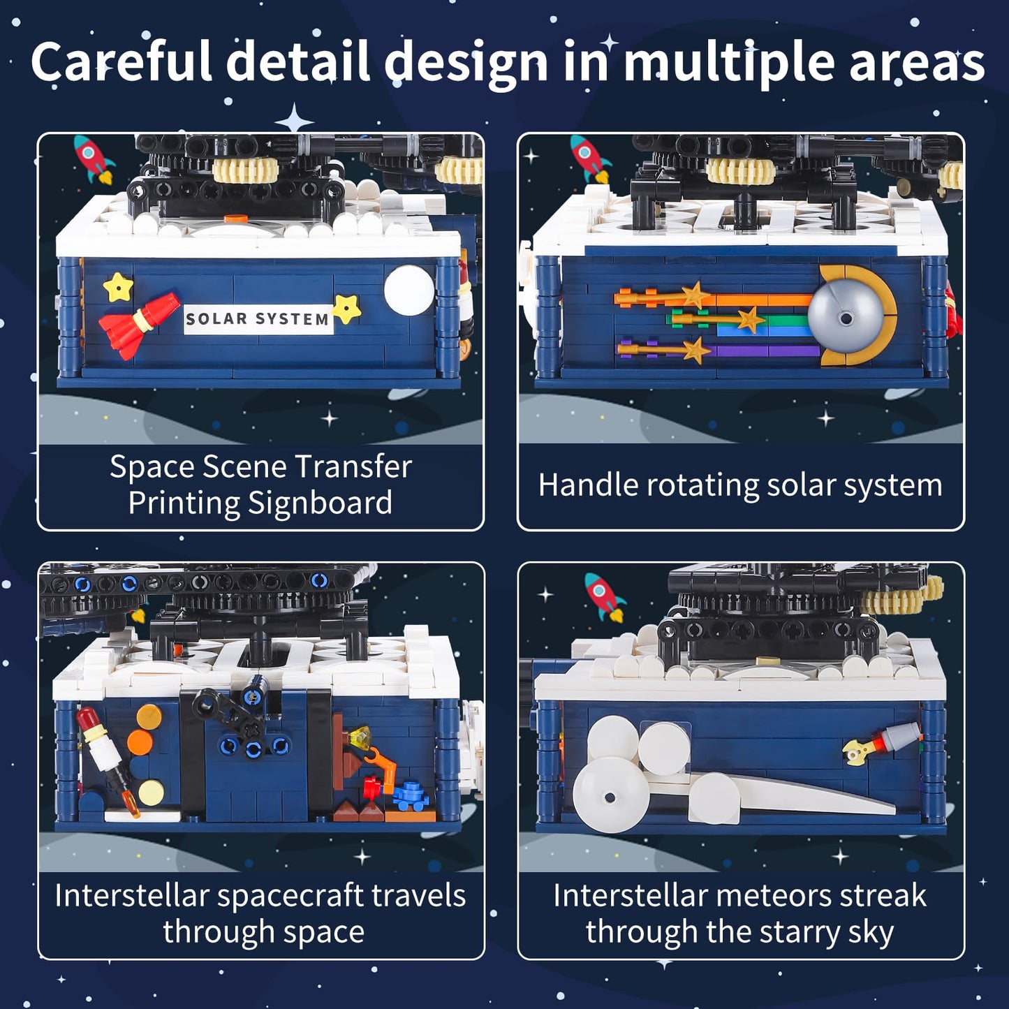 Caximsy Solar System Model Building Blocks Sets Earth Moon And Sun Orrery Toy Educational Toys For Science Experiments Learning