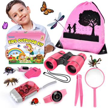YOPINSAND Kids Explorer Kit & Bug Catcher Kit, Camping Gear for Kids, Outdoor Exploration Set with Backpack & Binoculars, Ideal 