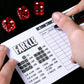 Brybelly Farkle Scorecards - Set Of 75 Replacement Score Sheets For Farkle Dice Games For Up To 8 Players