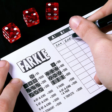 Brybelly Farkle Scorecards - Set Of 75 Replacement Score Sheets For Farkle Dice Games For Up To 8 Players