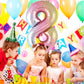 Rainbow Gradient Number 8 Balloon, 40 Inch Big Large Foil Number Balloons, Jumbo Giant Mylar Number 8 Balloons For 8 Year Old Bi