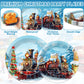 gisgfim 96 Pcs Christmas Train Plates and Napkins Party Supplies Christmas Believe Dinnerware Tableware Set Disposable Xmas Pape