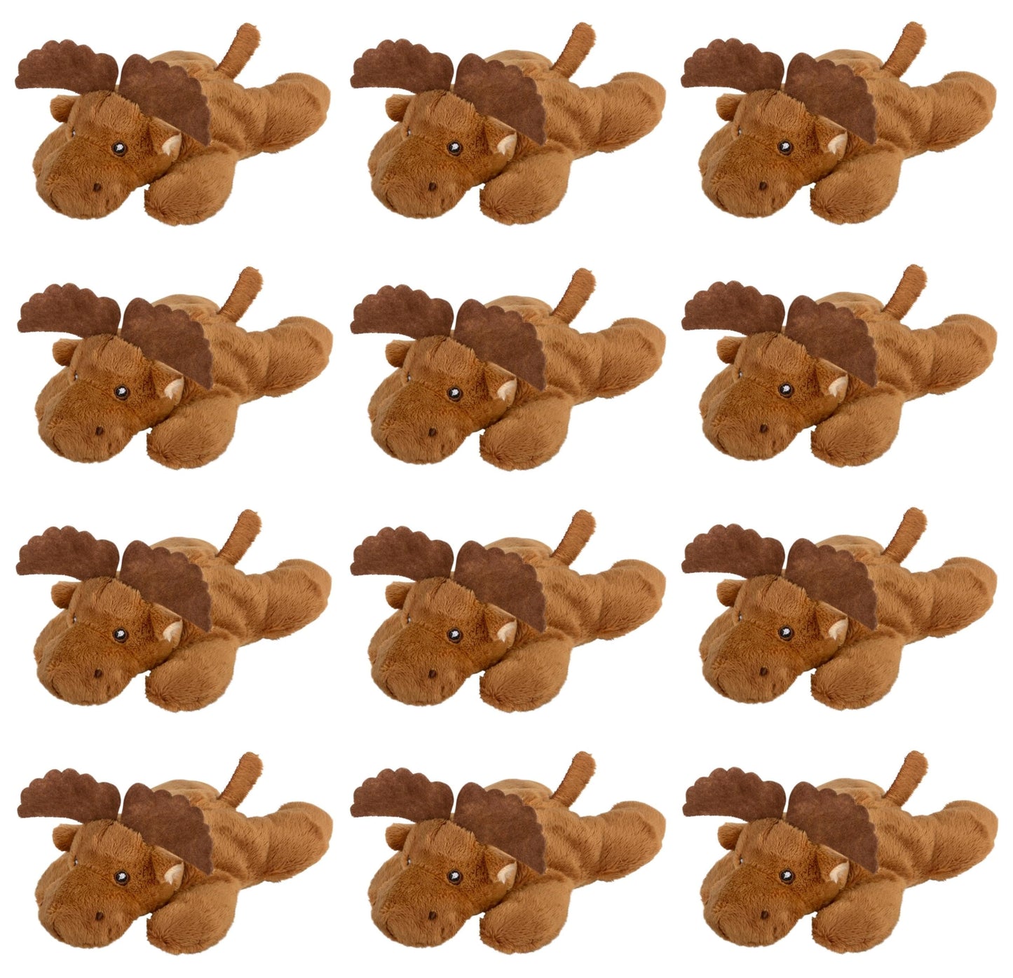 Mini Moose Plush Toys, 12 Pk Tiny Plushies Stuffed Animals Bulk, Stocking Stuffer For Girls & Boys, Animals Figures For Party Favors, Goody Bags, Classroom Treasure Box Prizes (Moose) Forest & Twelfth