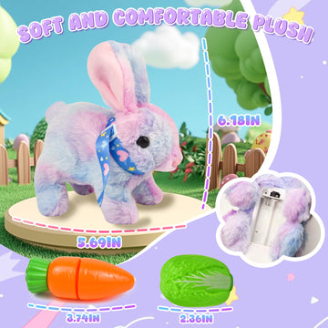 Robot Bunny Pal- My Realistic Bunny Toy, Bunny Realistic Bunny with Sounds, Jumping, Twitching, and Shaking Ears, Interactive Pl