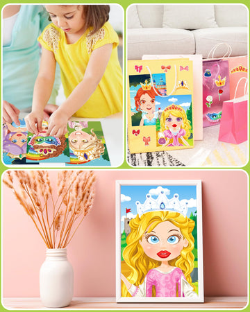 20 Pcs Make Your Own Princess Sticker Sheets For Kids With Princess Party Favors Face Stickers For Kids Crafts Activities Gift B
