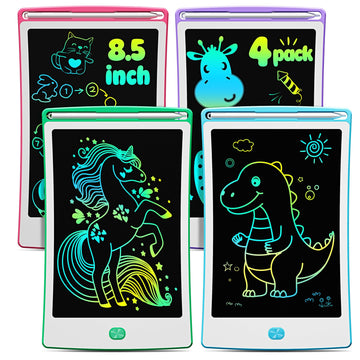 Magic Jimmy 4 Pack LCD Writing Tablet, 8.5 Inch Colorful Toddlers Drawing Tablet for Kids, Creative Doodle Board Drawing Pad, To