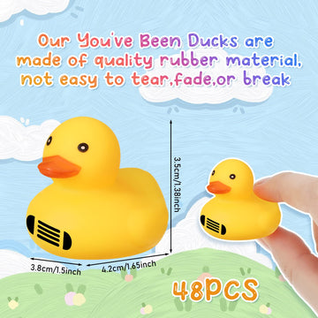Leitee Rubber Ducks For Ducking You'Ve Been Ducked Mini Bulk Yellow Rubber Duckies For Bath Toys Birthday Game Pool Party Favors(72 Pcs,Text)