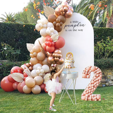 Boho Blush Pink Brown Balloons, 12Inch Retro Pink Blush Brown Beige Latex Balloons Set Dusty Pink Tan Metallic Rose Gold White S