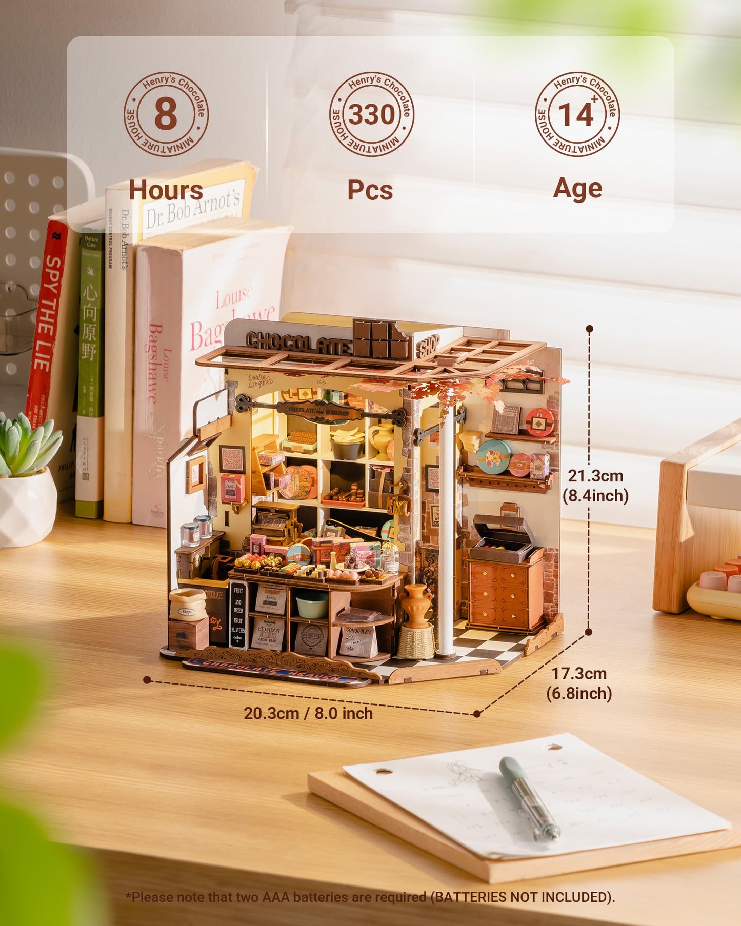 Robotime Diy Miniature House Kit, Tiny House Building Kits,Mini Wooden Furniture Kit For Adults, Dollhouse For Birthday Christma