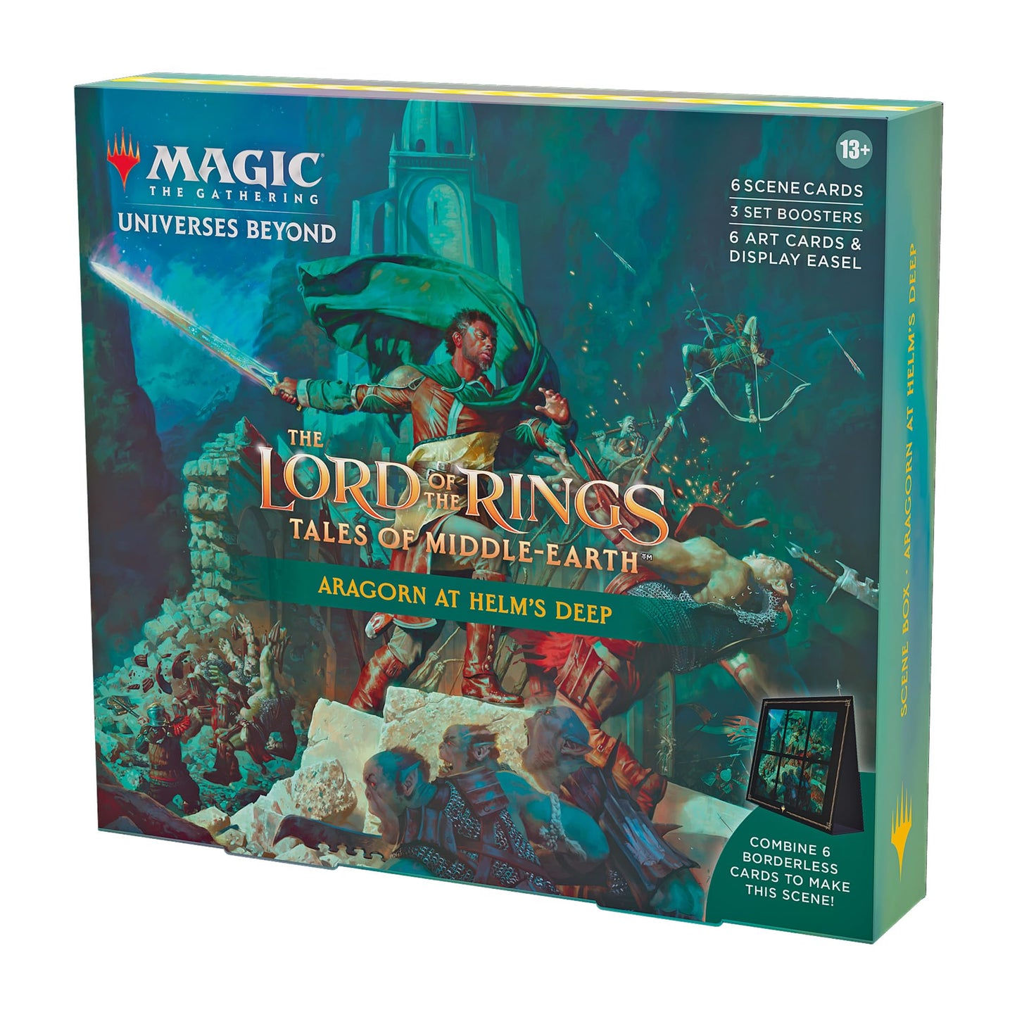 Magic The Gathering Scene Box - Lord of The Rings: Tales of Middle-Earth - Aragorn at Helm’s Deep - 6 Scene Cards, Multicolor, Model D34830000