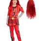 Girl Red Costume With Wig Rise Red Princess Kids Hallowen Party Dress Up Jumpsuit (Red, X-Large(9-10 Years))
